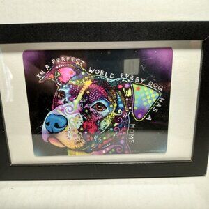 Pittie Trademark Fine Art Pit Bull Dog By Dean Russo Colorful Pet Artwork ~ New
